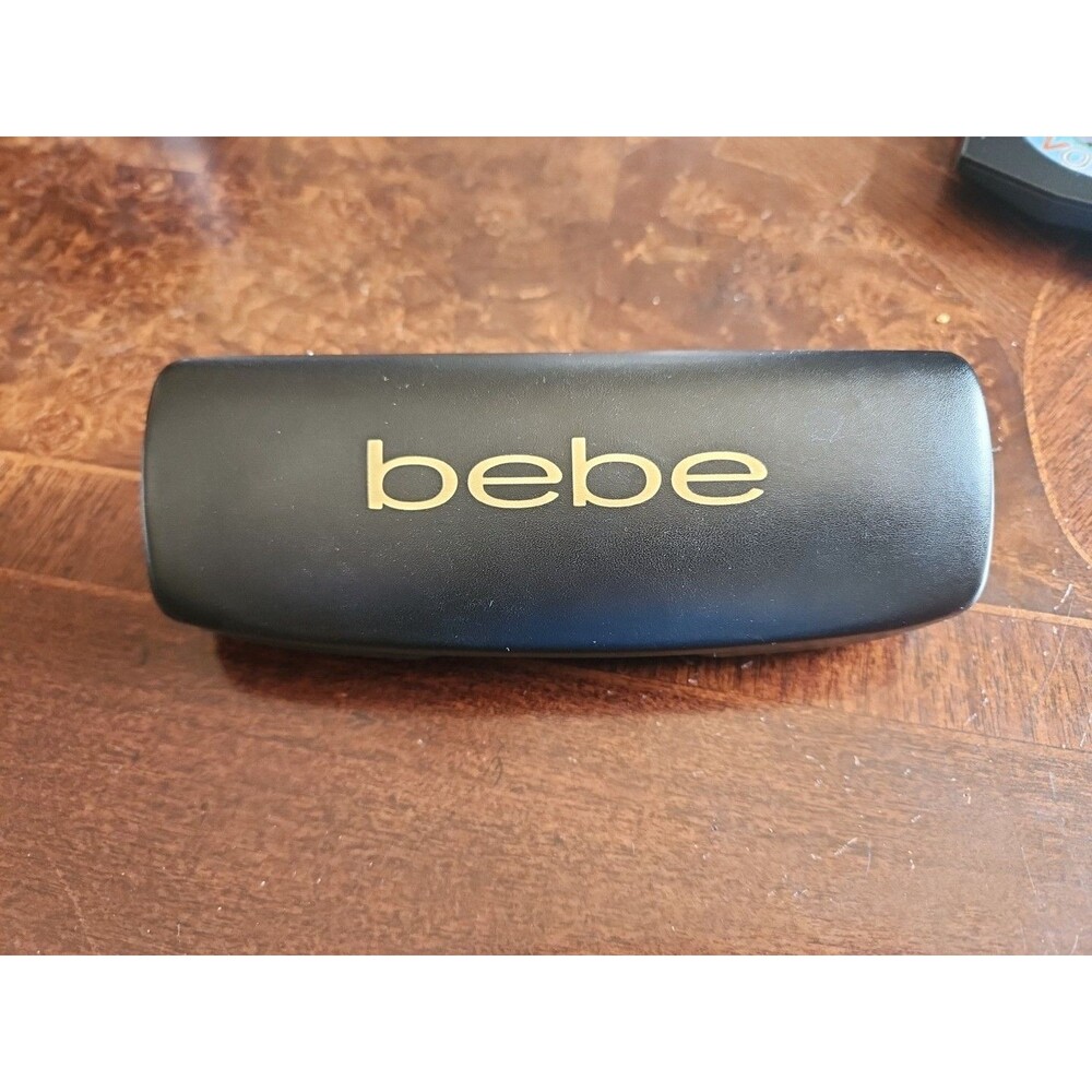 Bebe Glasses Case Black & Gold Clamshell Semi Matte eyeglass Sunglass case